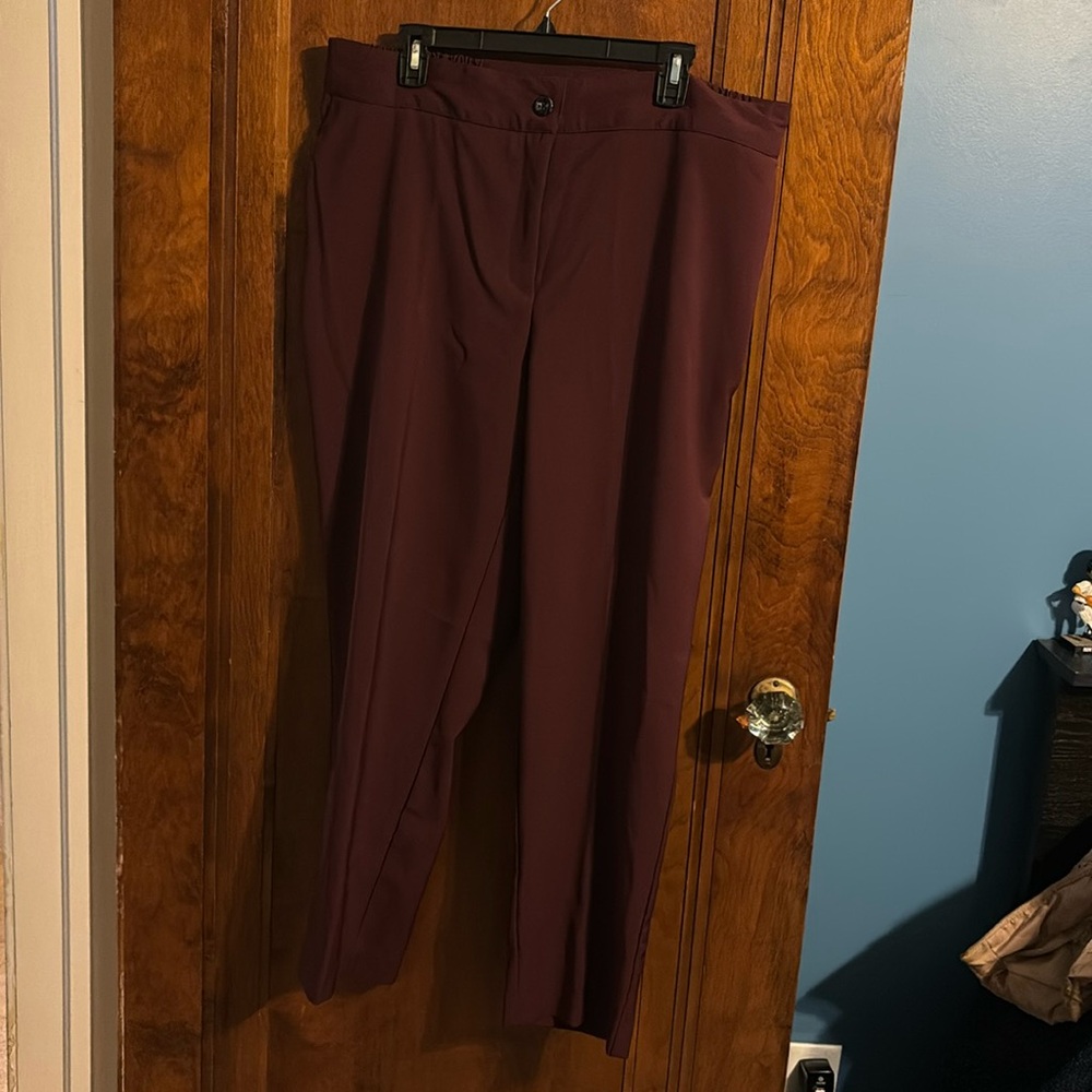 Jessica London Burgundy Dress Pants w/ Stretchy Waistband Size 20W